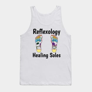 Reflexology Healing Soles (black text) (foot map) Tank Top